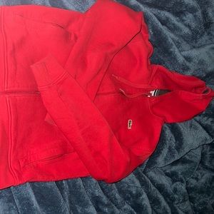 Red Lacoste hoodie